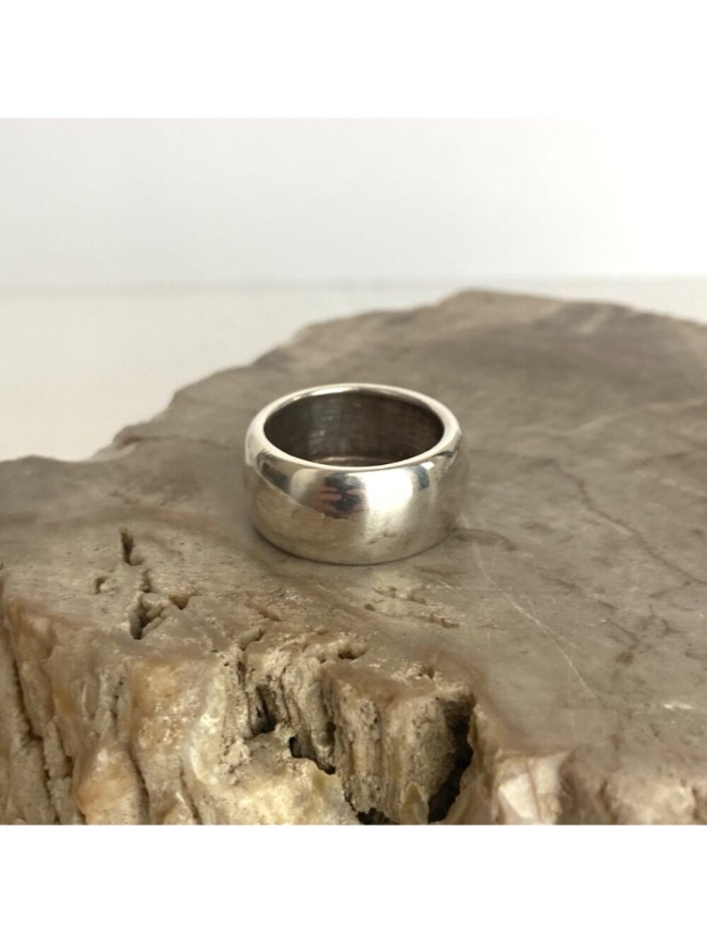 Sterling Silver 925 MWS Thailand Mark Wasserman Curved Wide Band Ring Sz 6.75 - Picture 4 of 15